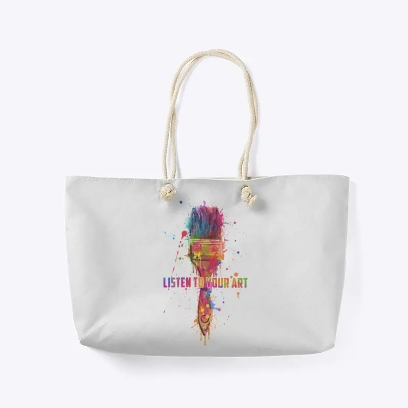 Listen to your art weekender tote 